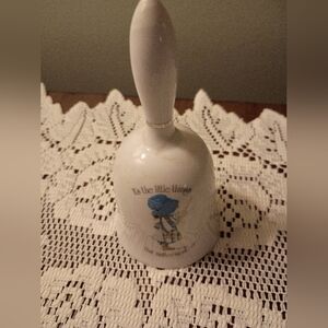 Vintage Holly Lobby Bell, "It's The Little Things That Matter Most", Porcelain